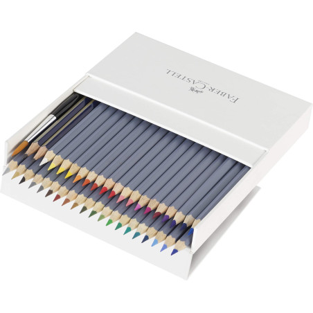 FABER-CASTELL 114616 - Crayons aquarellables Goldfaber Aqua, coffret d'atelier de 38 pièces avec accessoires, colorés