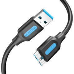 Vention Câble de disque dur USB 3.0 A vers micro USB B compatible avec disque dur externe, Seagate Expansion, Toshiba Canvio, We