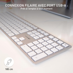 CHERRY KC 6000 Slim, Clavier au Design Ultra-Plat, Disposition Belge (AZERTY), Filaire (Port USB-A), Touches silencieuses, Marqu