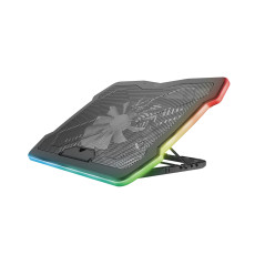 Trust Gaming GXT 1126 Aura Refroidisseur Ordinateur Portable à Éclairage Multicolore Jusqu'à 17.3 Pouces, Vitesse Réglable, Mode