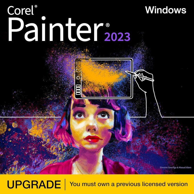 Corel Painter 2023 Upgrade | Logiciel de peinture numérique Illustrations, art conceptuel, photos et beaux-arts | 1 Appareil | W