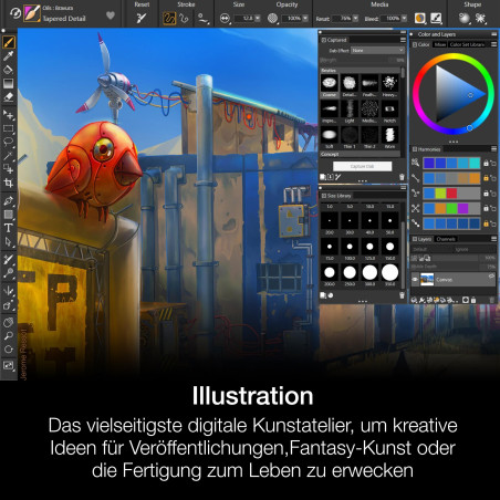 Corel Painter 2023 Upgrade | Logiciel de peinture numérique Illustrations, art conceptuel, photos et beaux-arts | 1 Appareil | W