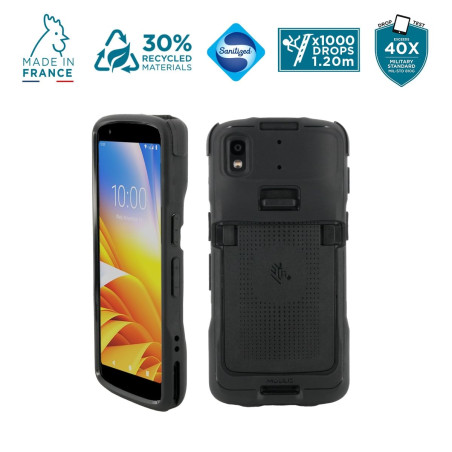 MOBILIS Coque pour Zebra TC22 TC27 Etui Renforcé Protection Militaire Terminal Mobile Fabriqué en France, Antimicrobien, Noir