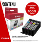 Canon CLI-581XXL Lot de 4 Cartouches d'encre Authentiques à Haut rendement (Noir, Cyan, Magenta, Jaune) – Carton de sécurité Mul Canon CLI-581XXL Lot de 4 Cartouches d'encre Authentiques à Haut rendement (Noir, Cyan, Magenta, Jaune) – Carton de sécurité Mul