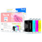 Peach 314791 Cartouche d'encre Noir, Bleu, Rose, Jaune
