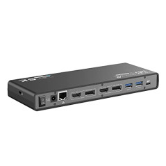 T'nB - Station d’Accueil Double Ecran 4K60Hz, 14 en 1, HDMI et DisplayPort, 4X USB-A 3.0, 2X USB-C 3.0, Compatible Windows, macO