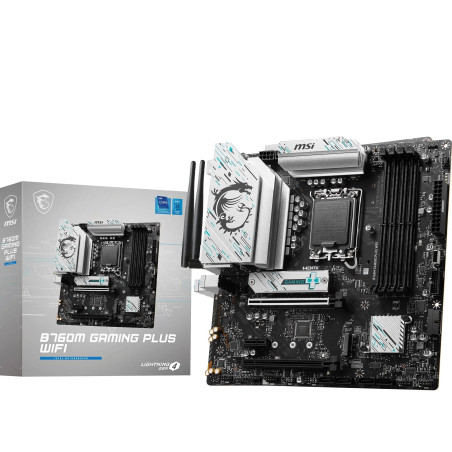 MSI B760M Gaming Plus WiFi Carte Mère, mATX - Compatible avec Les processeurs Intel de 14e, 13e et 12e Gén, LGA 1700 - DDR5 Memo