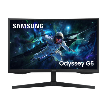 Samsung Ecran PC Odyssey G55C 27’’, 165Hz , 1ms, Dalle VA Incurvée 1000R, QHD : 2560x1440, 2500:1,HDR10, AMD FreeSync, Auto Sour