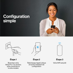 Linksys Routeur WiFi 7 Mesh Linksys Velop Pro 7 Mbe7001 – Système Cognitive Mesh Triple Bande avec Débit Supérieur à 10 Gbit/S –