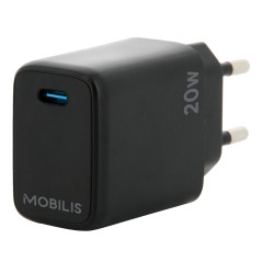MOBILIS Chargeur Secteur 20W Port USB-C, Adaptateur Charge Mural Rapide pour Smartphone & Tablette