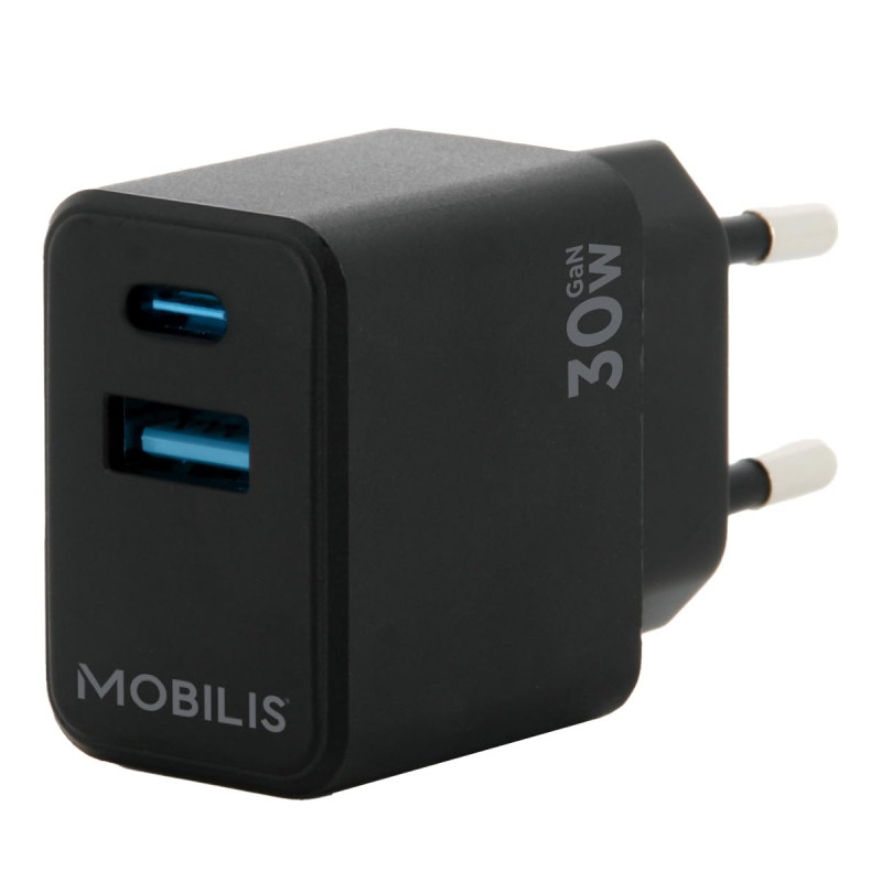 MOBILIS Chargeur Secteur 30W GaN Port USB-C, Adaptateur Charge Mural Rapide pour Smartphone & Tablette MOBILIS Chargeur Secteur 30W GaN Port USB-C, Adaptateur Charge Mural Rapide pour Smartphone & Tablette