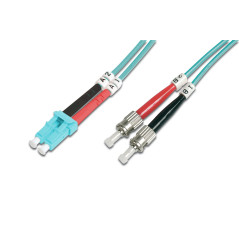 DIGITUS DK-2531-02/3 – Câble À Fibre Optique OM3 – 2 m – LC à ST – Câble Fibre Optique Duplex – 1/10/40/100 Gbit/s – MM Multimod