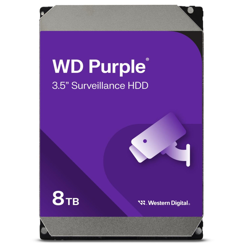 WD Purple 8 To Disque dur Interne 3.5" dédié Vidéosurveillance - AllFrame Technology, 180BT/yr, Cache de 128 Mo WD Purple 8 To Disque dur Interne 3.5" dédié Vidéosurveillance - AllFrame Technology, 180BT/yr, Cache de 128 Mo