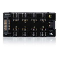 Noctua NA-FH1, Hub de Ventilation 8 Canaux pour Alimenter Jusqu’à Huit Ventilateurs 12V ou 5V 4 Broches PWM ou 3 Broches (Noir)