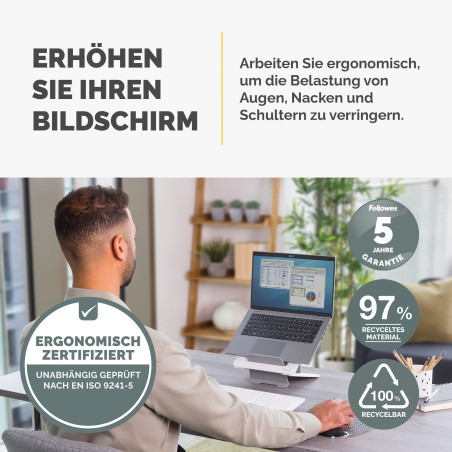 Fellowes Support d'ordinateur Portable - Breyta™ Support d'ordinateur Portable Ajustable 100% Recyclable - Support PC Portable 1