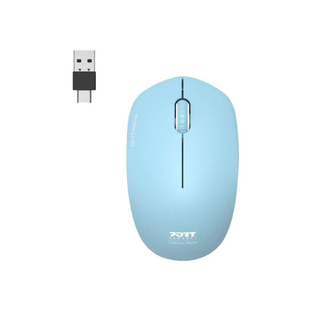 Port Connect Souris sans Fil pc Wireless 2.4 ghz Collection 2 pour Ordinateur - capteur Optique 1600 dpi - 3 Boutons - Compact.