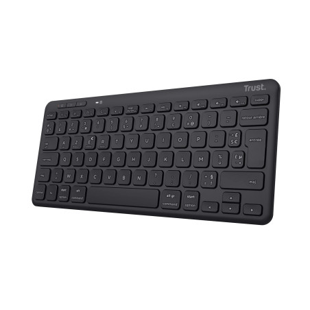 Trust Lyra Clavier sans Fil Bluetooth, AZERTY Français, 85% Plastique Recyclé, Mini Clavier Rechargeable Multi-appareils pour PC