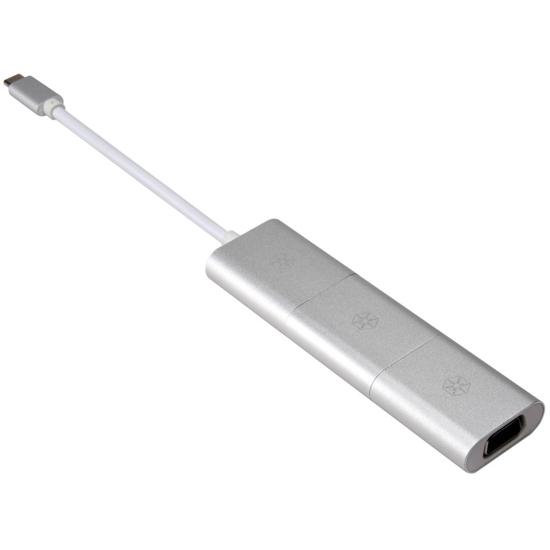 SilverStone SST-EP11S - Adaptateur versatile supporte Type-C vers MiniDP, Type-C vers HDMI, Type-C vers VGA, MiniDP vers HDMI, M SilverStone SST-EP11S - Adaptateur versatile supporte Type-C vers MiniDP, Type-C vers HDMI, Type-C vers VGA, MiniDP vers HDMI, M