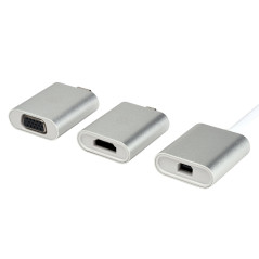 SilverStone SST-EP11S - Adaptateur versatile supporte Type-C vers MiniDP, Type-C vers HDMI, Type-C vers VGA, MiniDP vers HDMI, M