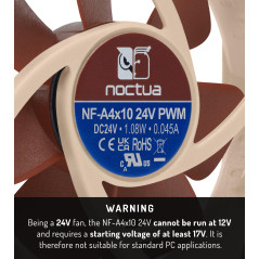 Noctua NF-A4x10 24V PWM, Ventilateur Silencieux 40mm Pour Imprimantes 3D et Autres Applications (40x10 mm, Brun)