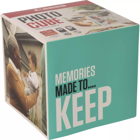 Canon Photo Cube Creative Pack, Blue - PG-560/CL-561 Ink with PP-201 Glossy Photo Paper 5x5 (40 Sheets) + Photo Frame - Compatib