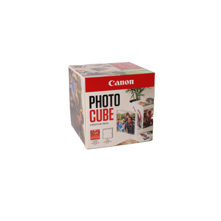 Canon Photo Cube Creative Pack, Orange - PP-201 Glossy II Photo Paper 5x5" (40 Sheets) + Photo Frame - Compatible with Canon PIX