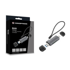 CONCEPTRONIC BIAN05G Lecteur de Cartes 2 en 1 USB 3.0 Dual Plug SD/MicroSD 3.0 UHS-I