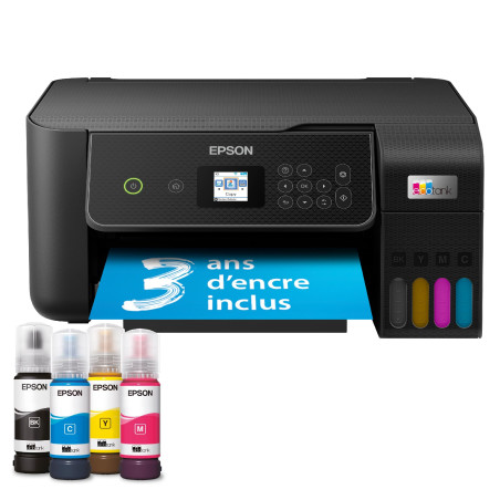 Epson EcoTank ET-2870 Imprimante à Réservoirs D’Encre | Maison & Petit Bureau | Wi-FI | A4 | Imprimer, Copier, Numériser | Écran