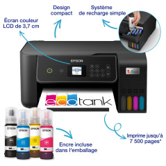 Epson EcoTank ET-2870 Imprimante à Réservoirs D’Encre | Maison & Petit Bureau | Wi-FI | A4 | Imprimer, Copier, Numériser | Écran