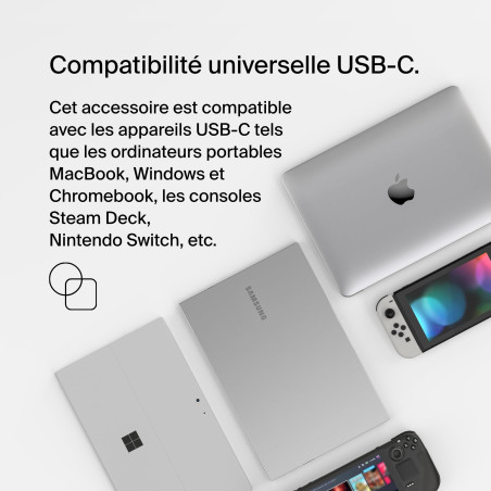 Belkin Connect Adaptateur Secteur GaN USB-C Core, Power Delivery 100W, Recharge Rapide, compatibilité USB-C, Cordon d'alimentati