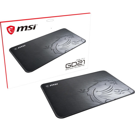 MSI Agility GD21 Tapis de Souris Gaming - Surface Soyeuse en Tissu Gaming, Base antidérapante - 320 x 220 x 3mm