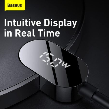 Inductive Wireless Charger Baseus Digital LED 15 W (Noir)