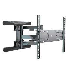 Gembird Support Mural TV Orientable et Inclinable pour Écrans 40–80 Pouces, Double Bras, Extensible, VESA Jusqu’à 600×400, Charg