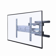 Gembird Support Mural TV Orientable et Inclinable pour Écrans 40–80 Pouces, Double Bras, Extensible, VESA Jusqu’à 600×400, Charg