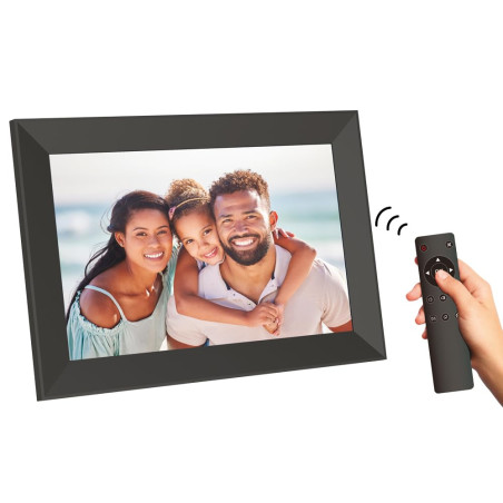 AgfaPhoto Cadre Photo Numérique Realiview APF1000 - Écran LED 10" 1024x600, Affichage Photos, Horloge, Calendrier Programmable -