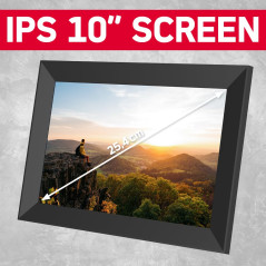 AgfaPhoto Cadre Photo Numérique Realiview APF1000 - Écran LED 10" 1024x600, Affichage Photos, Horloge, Calendrier Programmable -