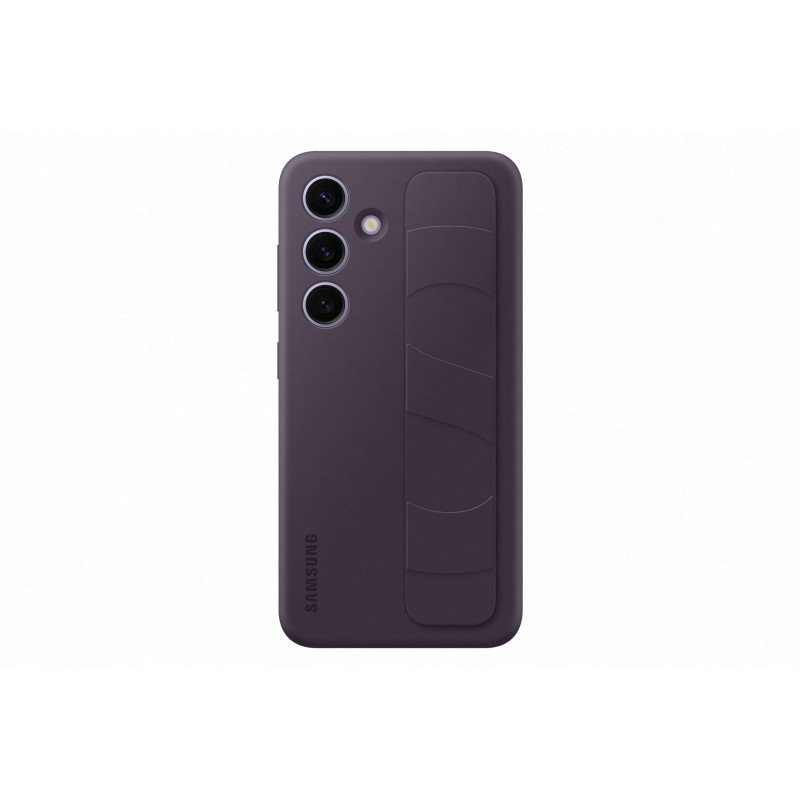 Coque en silicone avec lanière pour Samsung Galaxy S24 Violet Foncé