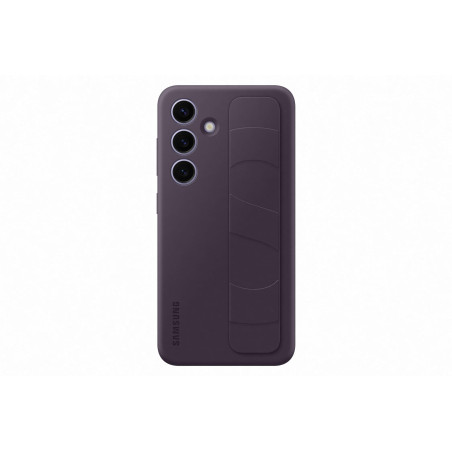 Coque en silicone avec lanière pour Samsung Galaxy S24 Violet Foncé