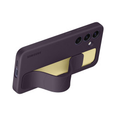 Coque en silicone avec lanière pour Samsung Galaxy S24 Violet Foncé
