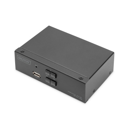 DIGITUS Displayport KVM Switch - 2-Port Single-Display - 2 PC 1 écran - 1x Souris, Clavier & Audio pour 2 Ordinateurs - UHD 4K@6