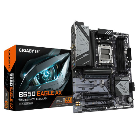 GIGABYTE B650 Eagle AX Carte mère - AMD Ryzen série 9000, VRM 12+2+2 Phases, jusqu'à 7600 MHz DDR5 (OC), 1xPCIe 5.0 + 2xPCIe 4.0