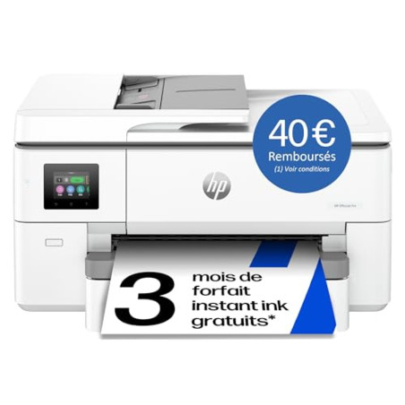 HP OfficeJet Pro 9720e, 53N95B, Imprimante Multifonction, 3 Mois de Forfait Instant Ink Gratuit, à Jet d'encre, A4, Couleur, Rec