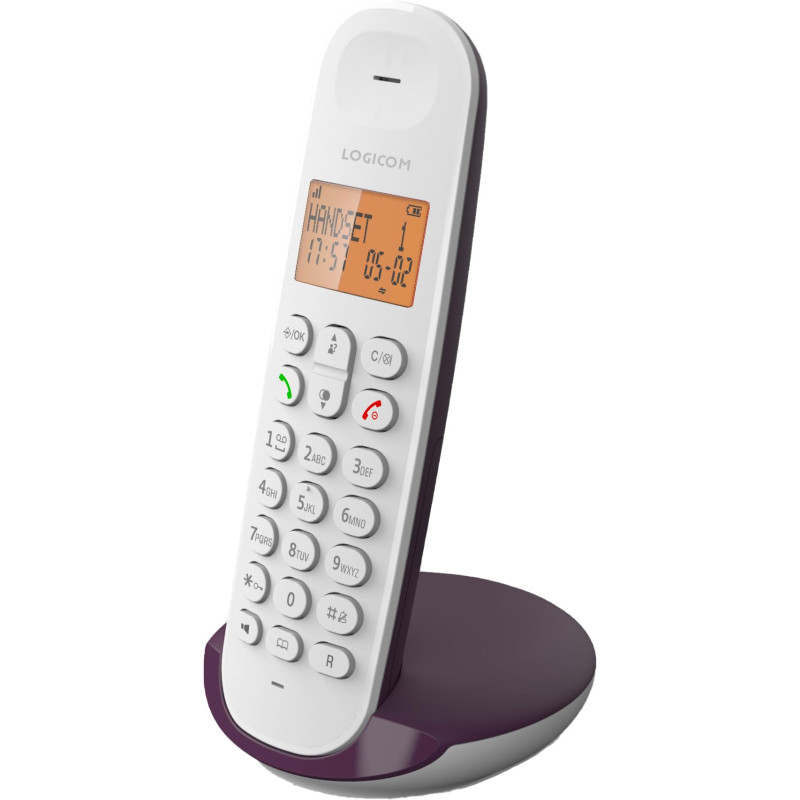 Téléphone Fixe sans Fil - LOGICOM - DECT ILOA 150 Solo - Aubergine - sans répondeur Téléphone Fixe sans Fil - LOGICOM - DECT ILOA 150 Solo - Aubergine - sans répondeur