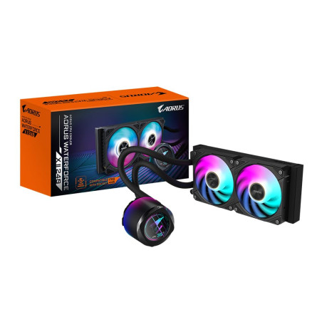 GIGABYTE AORUS WATERFORCE X II 240 Refroidisseur Liquide pour processeur AIO - 2X Ventilateurs ARGB de 120 mm, écran LCD en Coul