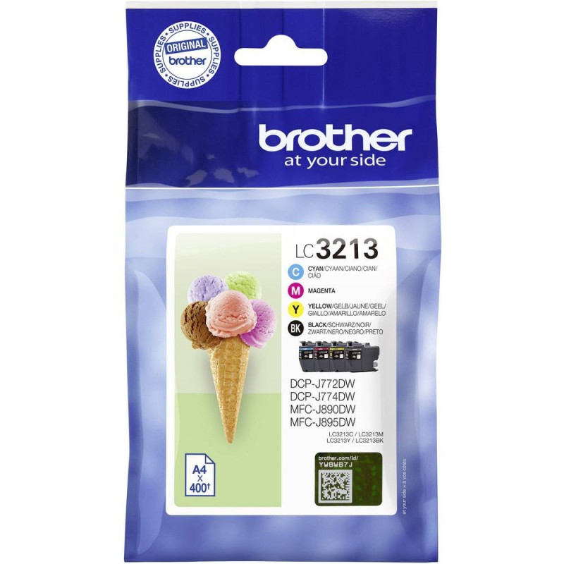 BROTHER Value Pack BK/C/M/Y Med Security tag LC3213VALDR Noir/Cyan/Magenta/Jaune BROTHER Value Pack BK/C/M/Y Med Security tag LC3213VALDR Noir/Cyan/Magenta/Jaune