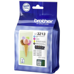 BROTHER Value Pack BK/C/M/Y Med Security tag LC3213VALDR Noir/Cyan/Magenta/Jaune