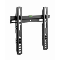Gembird Support Mural Fixe pour TV 23–42 Pouces, Ultra-Fin 22 mm, Compatible VESA, Acier Robuste, Niveau à Bulle Intégré, Noir