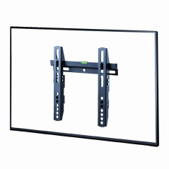 Gembird Support Mural Fixe pour TV 23–42 Pouces, Ultra-Fin 22 mm, Compatible VESA, Acier Robuste, Niveau à Bulle Intégré, Noir