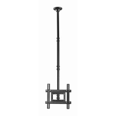 Gembird Support Plafond TV Plein Mouvement pour Écrans de 32'' à 70'', Hauteur Réglable et Pivot, Supporte jusqu'à 50 kg, Noir -
