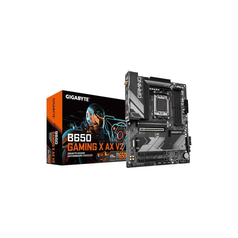 GIGABYTE B650 Gaming X AX V2 Carte mère - AMD Ryzen série 9000, VRM 8+2+2 Phases, jusqu'à 8000 MHz DDR5 (OC), 1xPCIe 5.0 + 2xPCI GIGABYTE B650 Gaming X AX V2 Carte mère - AMD Ryzen série 9000, VRM 8+2+2 Phases, jusqu'à 8000 MHz DDR5 (OC), 1xPCIe 5.0 + 2xPCI